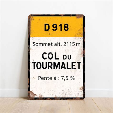 Col Du Tourmalet Vintage Style Cycling Road Sign Plaque Etsy