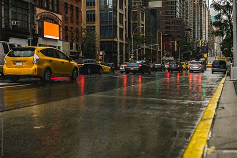 "New York Street On A Rainy Day." by Stocksy Contributor "BONNINSTUDIO ...