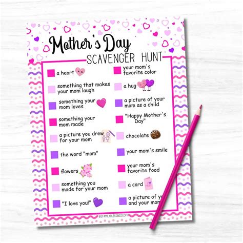 Mother S Day Scavenger Hunt Clues