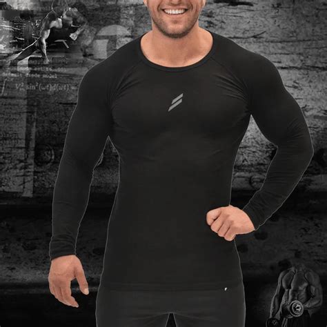 Long Sleeve Cotton Mens Fitness Exercise T Shirt Men S Fitness