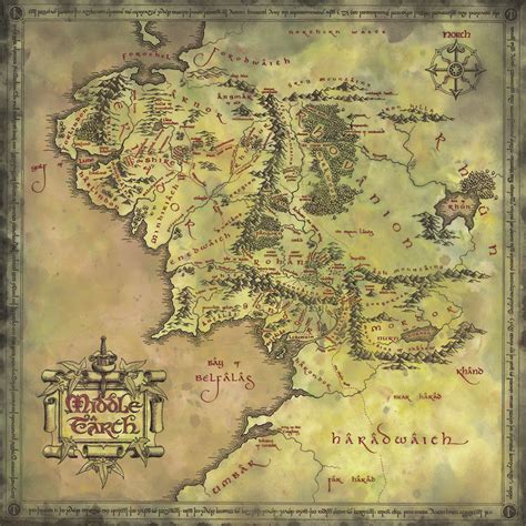 Middle Earth Map Wallpaper