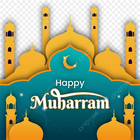 Happy Muharram Vector PNG Images Happy Muharram With Mosque Paper