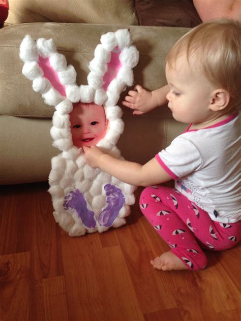 Easter Bunny Cotton Ball Photo Footprint Craft Artofit