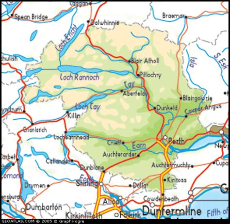 Map of Scotland, Perth and Kinross, UK Map, UK Atlas