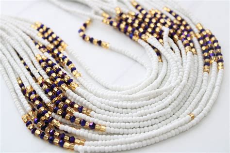 Traditional Waist Beads Hand Crafted In Ghana Made With White Glass