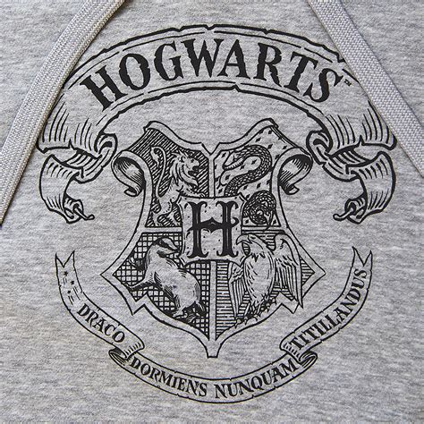 Harry Potter Sweat Capuche Gris Avec Blason De Poudlard Elbenwald