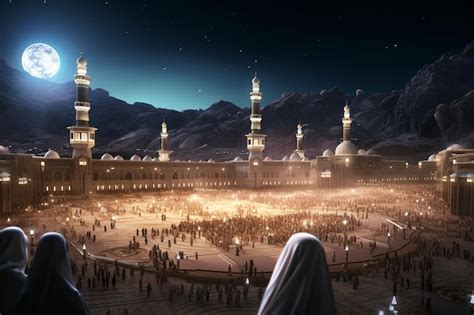 Premium Photo | Visualize the spiritual pilgrimage to Mecca during 00738 00