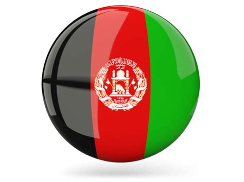 Glossy Round Icon Illustration Of Flag Of Afghanistan