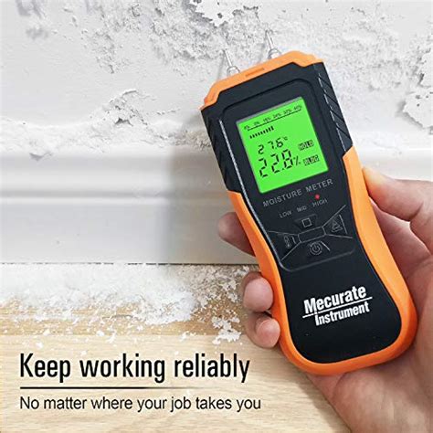 Mecurate Digital Pin Type Wood Moisture Meter With 3 Colored Indicators