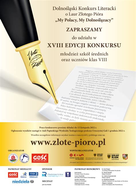 Plakat Xx Dolno L Ski Konkurs Literacki O Laur Z Otego Pi Ra