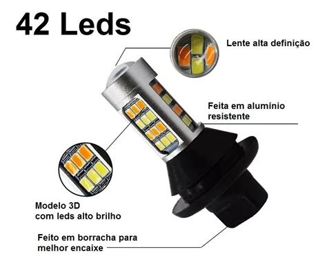 Lâmpada Led Drl Lanterna Seta Laranja Ba15s 1156 P21w 1 Polo Mercado