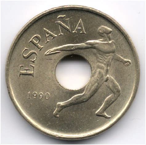 Spain Pesetas Olympic Games Barcelona Discus Thrower Op