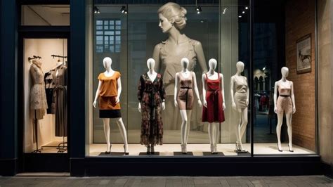 Fashion Store Display With Mannequins Premium Ai Generated Image