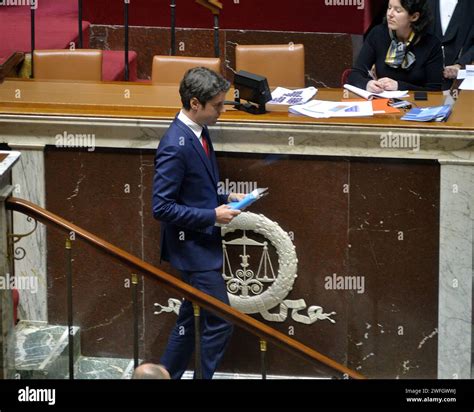 Prime Minister Gabriel Attal giving his general policy speech at ...