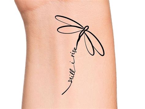 Still I Rise Dragonfly Temporary Tattoo Etsy Canada In Elegant