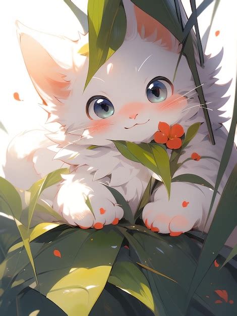 Cute Cat Anime Art Styles Premium Ai Generated Image