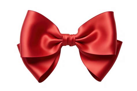 Premium Photo Glossy Ribbon Red Bow Satin Generate Ai