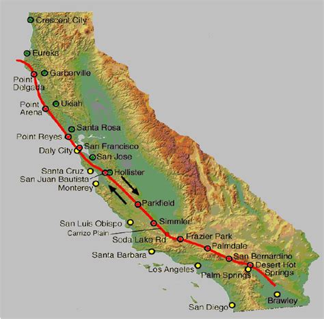 San Andreas Fault Map Detailed