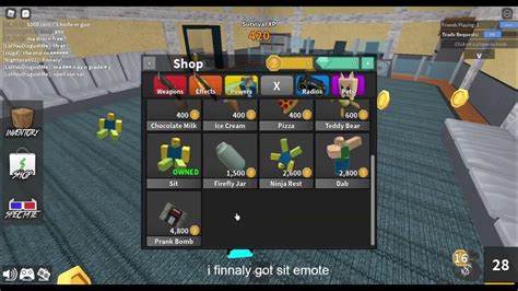 I Finnaly Got Sit Emote In Roblox Mm2 Youtube