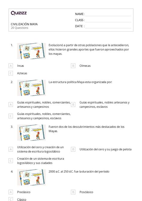 Civilizaci N Maya Hojas De Trabajo En Quizizz Gratis E Imprimible