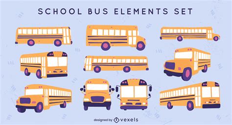 School Bus On Road Illustration Vector Download