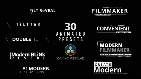 MODERN TITLES V1 Preset Pack For Davinci Resolve