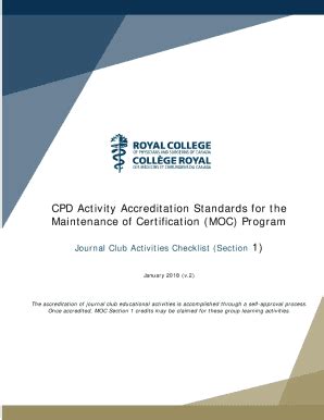 Fillable Online Cpd Activity Accreditation Standards For The