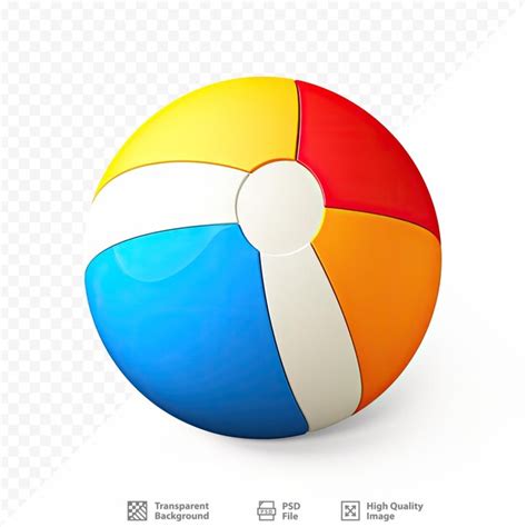 Uma Bola De Praia Colorida Fundo Branco E Azul Psd Premium