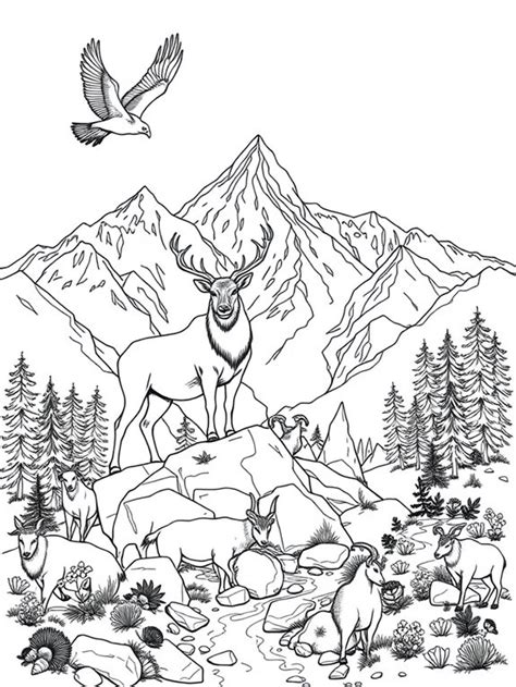 printable mountain coloring pages  creative fun