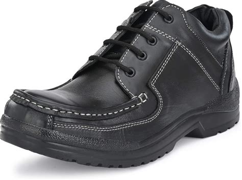 Buy ALL SAFE Men S Black Genuine Leather Sporty Look Industrial Safety