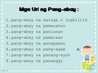 Pang abay | PPT