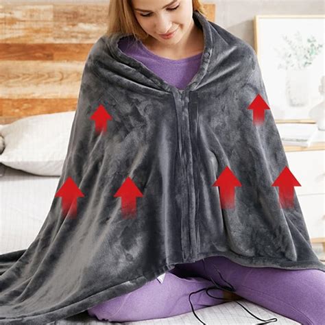 Adium USB Heated Warm Shawl Lightweight Coral Flannel Electric Shoulder