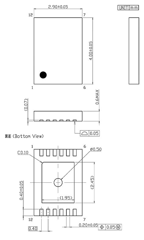 パッケージ詳細：外形寸法図・推奨ランド図（半導体） 技術情報 ミネベアミツミ製品サイト