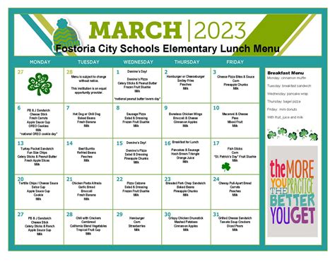 Elementary Menu | Fostoria City School District