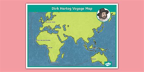 Dirk Hartog Voyage Map Hecho Por Educadores Twinkl