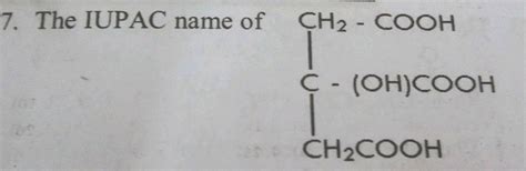 What Is The Iupac Name For Hooc Ch Ch Ch Cooh Ch Cooh Off