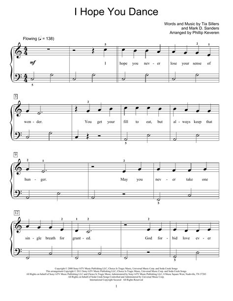 I Hope You Dance By Lee Ann Womack With Sons Of The Desert Sheet Music