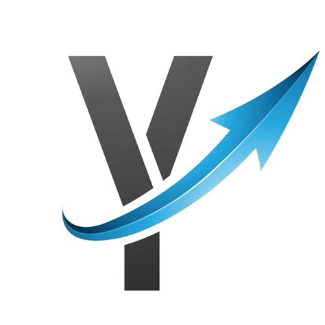 Premium Vector Blue And Black Futuristic Letter Y Icon With A Glossy