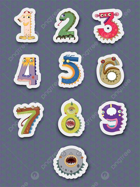 Number Stickers Typography Illustration Cartoon Vector Typography