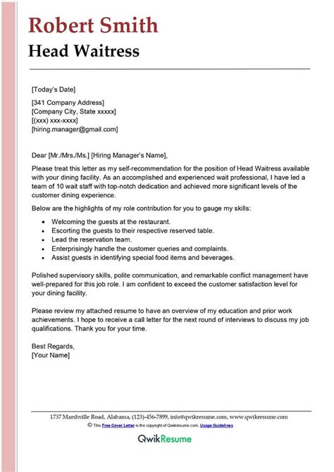 Food Technologist Cover Letter Examples Qwikresume