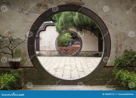 Round Gate at the Lin Family Mansion & Garden in Taipei Stock Image ...