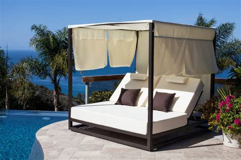 Riviera Modern Outdoor Chaise Lounge Daybed With Canopy Icon Outdoor