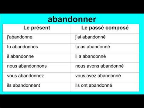 Conjugaison Du Verbe Abandonner Youtube