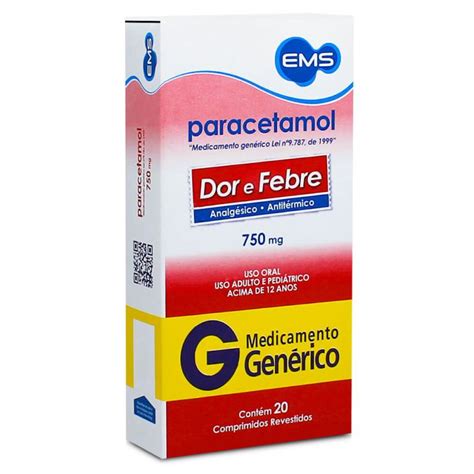 Indicações Para que serve e Bula Paracetamol 750mg 20 comprimidos