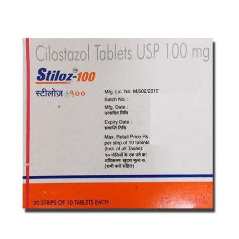 Cilostazol Tablets Stiloz Mg X Non Prescription At Rs