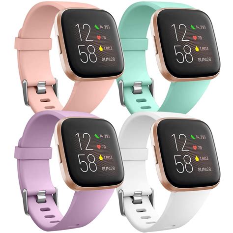 Ouwegaga Pack 4 Silicone Strap Compatible With Fitbit Versa Strap