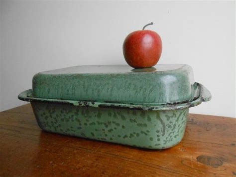 Vintage Green Graniteware Enamelware Roasting Pan Set Etsy