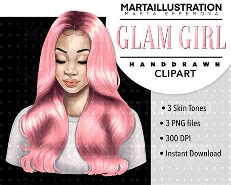 a girl with pink hair and white shirt is featured in the ad for glam ...