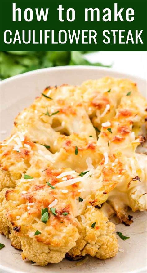 Roasted Cauliflower Steaks With Garlic Parmesan Tastes Of Lizzy T