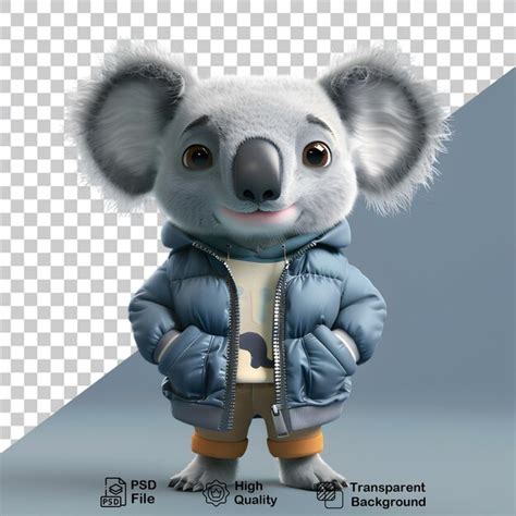 El Personaje De Koala 3d Aislado En Un Fondo Transparente Incluye Un